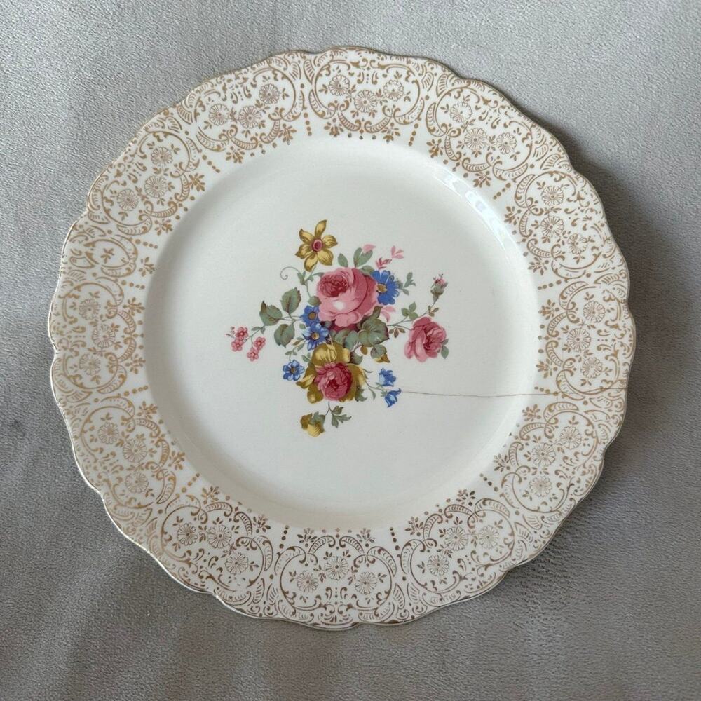 Vintage Large Keystone Canonsburg Pottery Plate Set of 2 FLAWED